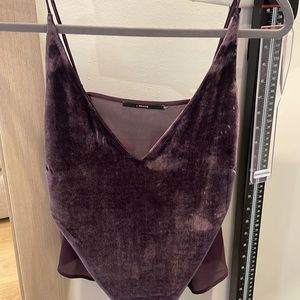 J Brand purple velvet tank top size small